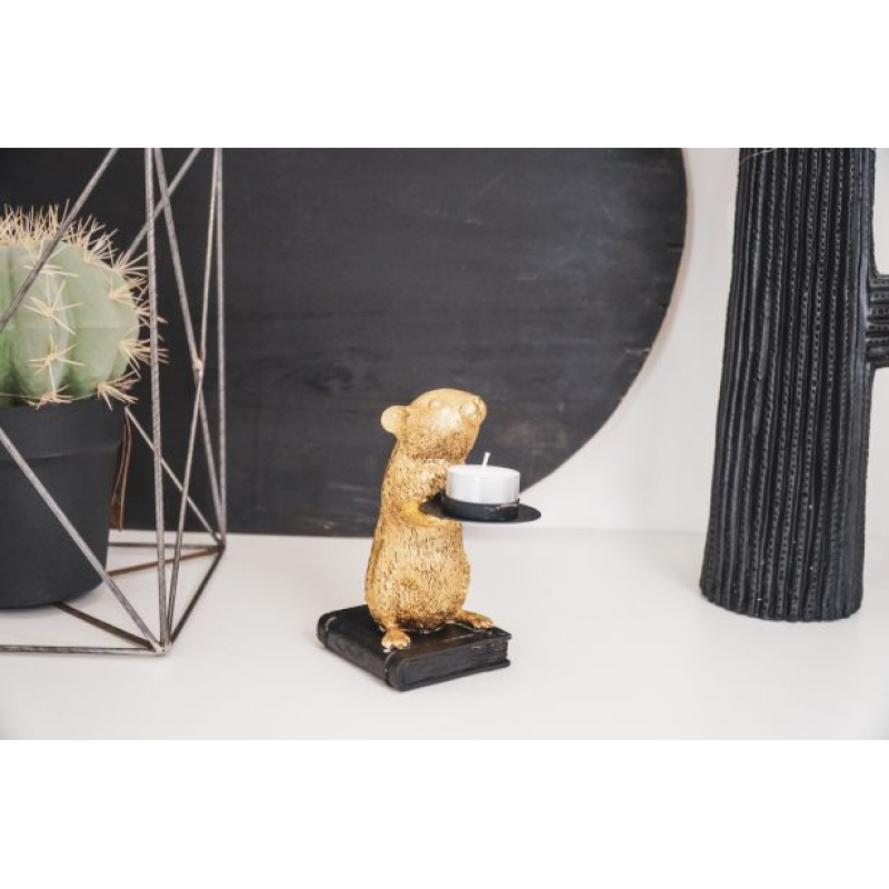 Muis Kandelaar - GOUD - 8x16x14cm - HouseVitamin